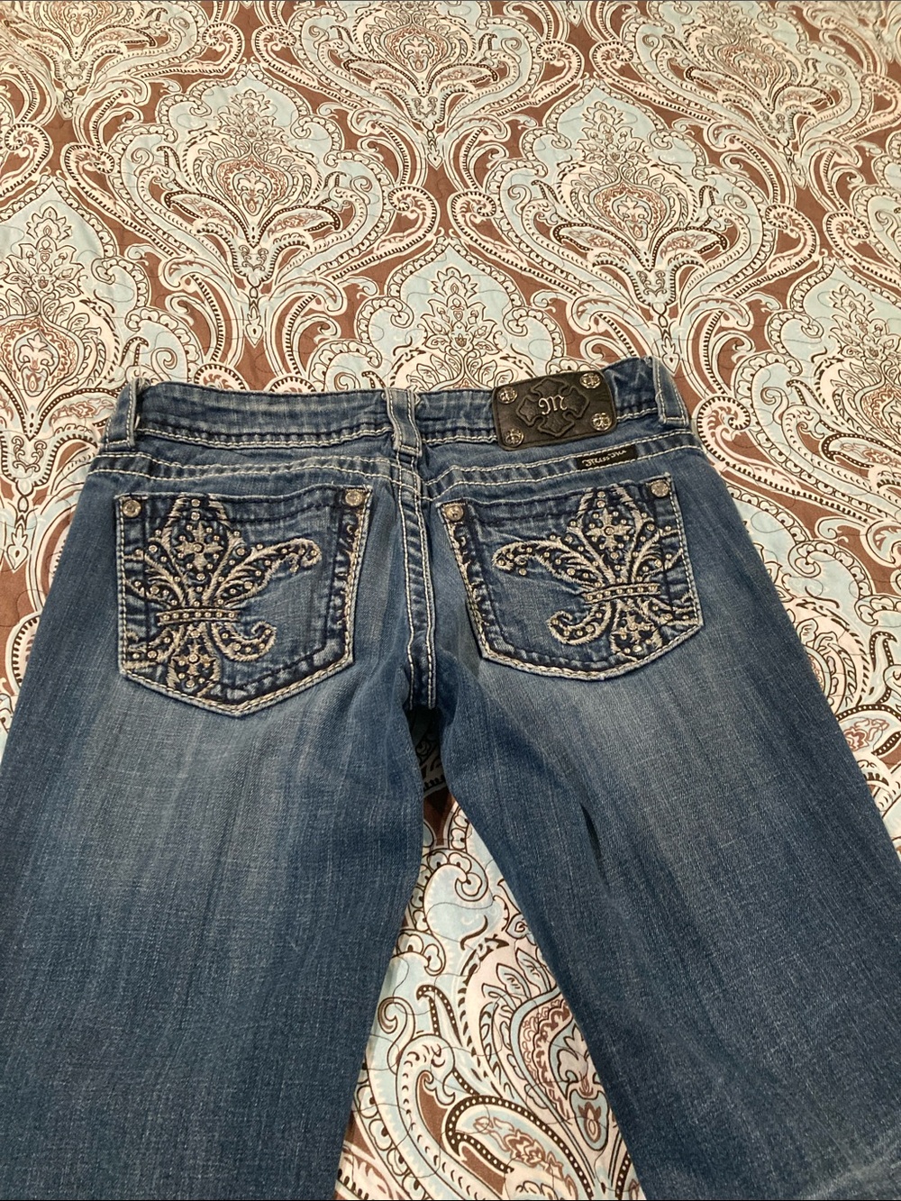 Miss Me Boot Cut Blue Denim Jeans - Picture 3 of 4